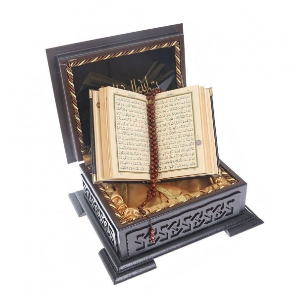 Hediyelik Kuran-ı Kerim, Kuka Tesbih, Ahşap Kutulu Set - 3