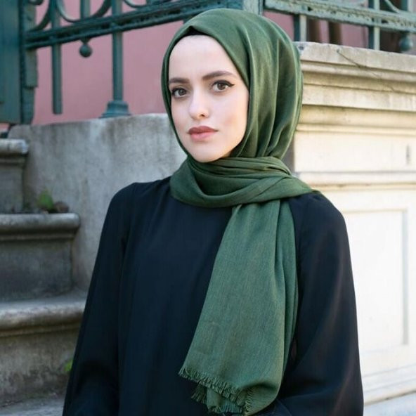 Yeşil Pamuklu Şal - 2