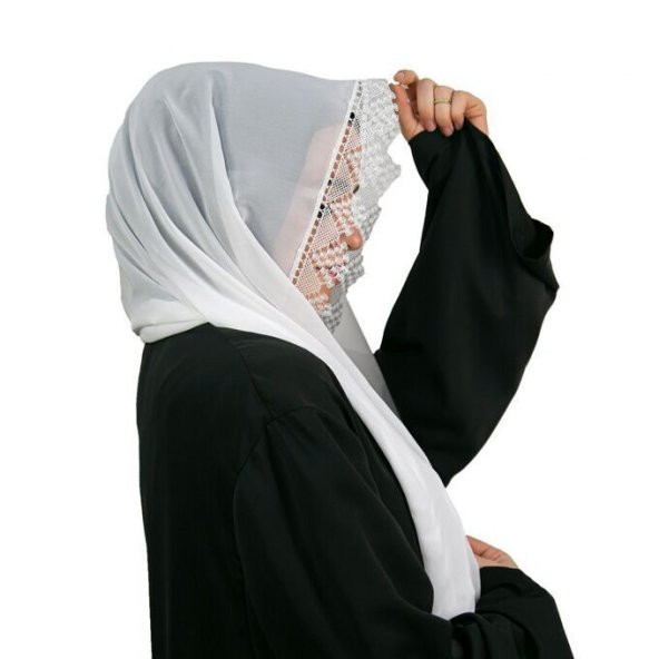 Beyaz İğne Oyalı Şal - 2