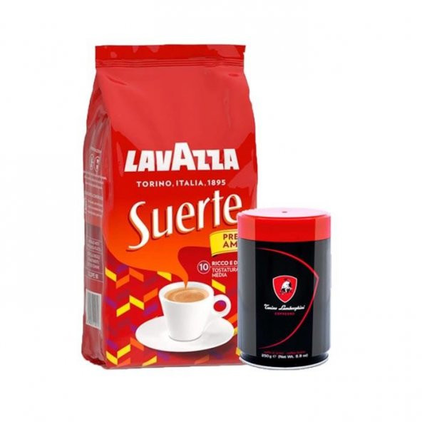 Lavazza Suerte 1 Kg & T.Lamborghini 250 Gr Espresso Çekirdek Kahve Hediyeli