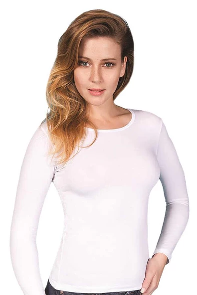 6 Adet Berrak Bayan Likralı Süprem Uzun Kol Atlet Fanila 2134 - Resim 2