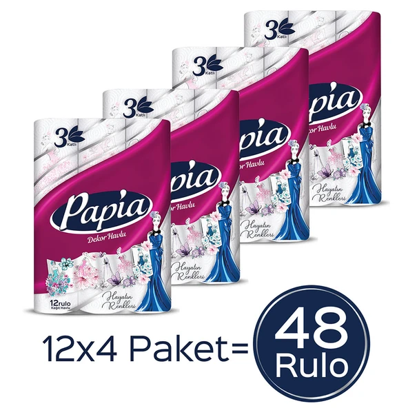 Papia Dekor Kağıt Havlu 48 Rulo - 2