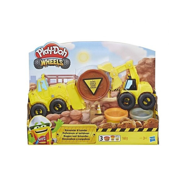 Play-Doh Çalışkan Buldozer Ve Kepçe Oyun Hamuru Seti E4294