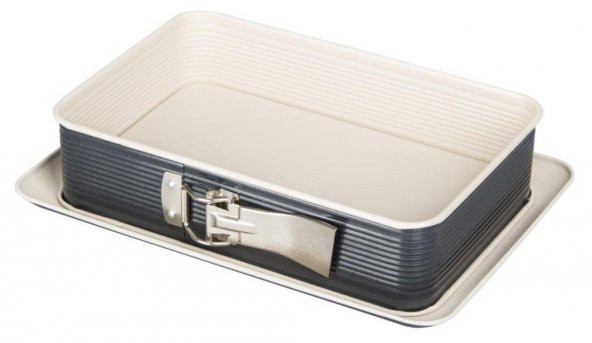 Zenker 7821 Creme Noir Dikdörtgen Kelepçeli Pişirme Kalıbı 32 x 22 - 1