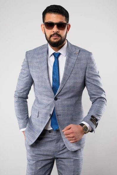 SİR REGULAR FİT EKOSE ERKEK TAKIM ELBİSE - 4