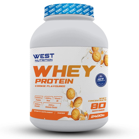 West Whey Protein Tozu 2400 gr 80 Servis +SHAKER HEDİYE