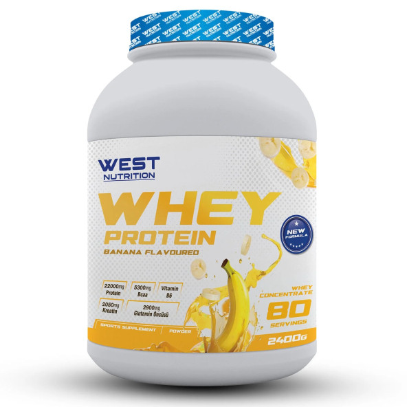 West Whey Protein Tozu 2400 gr 80 Servis +SHAKER HEDİYE