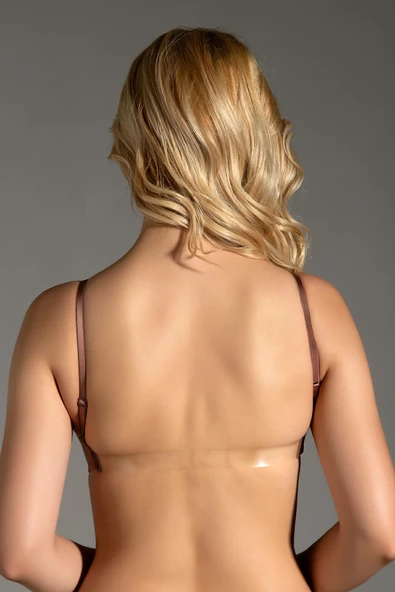 New Bra 8310 Kadın Sırtı Şeffaf Desteksiz Sütyen - 3