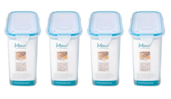 Hava Sızdırmaz Contalı Bakliyat Saklama Kabı 3 LT 4 Lü Set - 2