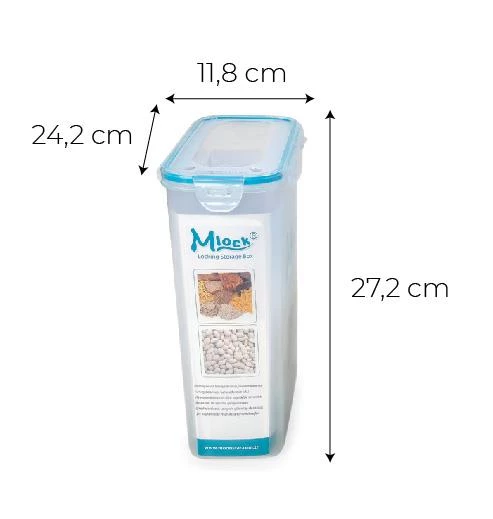 Hava Sızdırmaz Contalı Bakliyat Saklama Kabı 4,5 LT 4 Lü Set-MAB-179 - 3