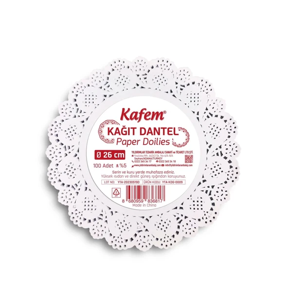 DANTEL KAĞIT YUVARLAK 26 CM -100 LÜ