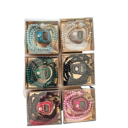 Taşlı Zikirmatik Tesbih Seti - 4