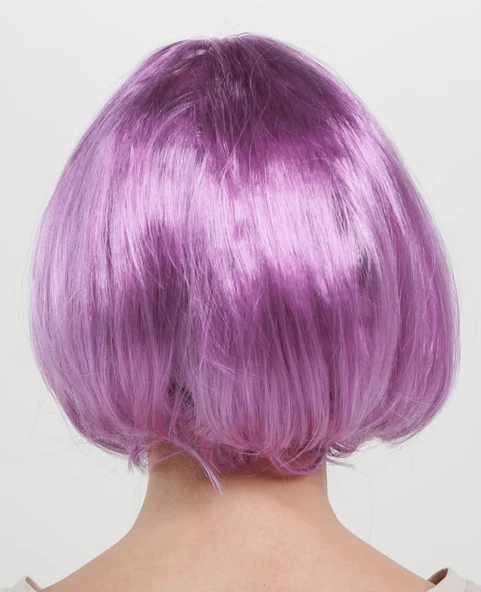 Düz Kesim Küt Parti Peruğu Rose Pembe - 5