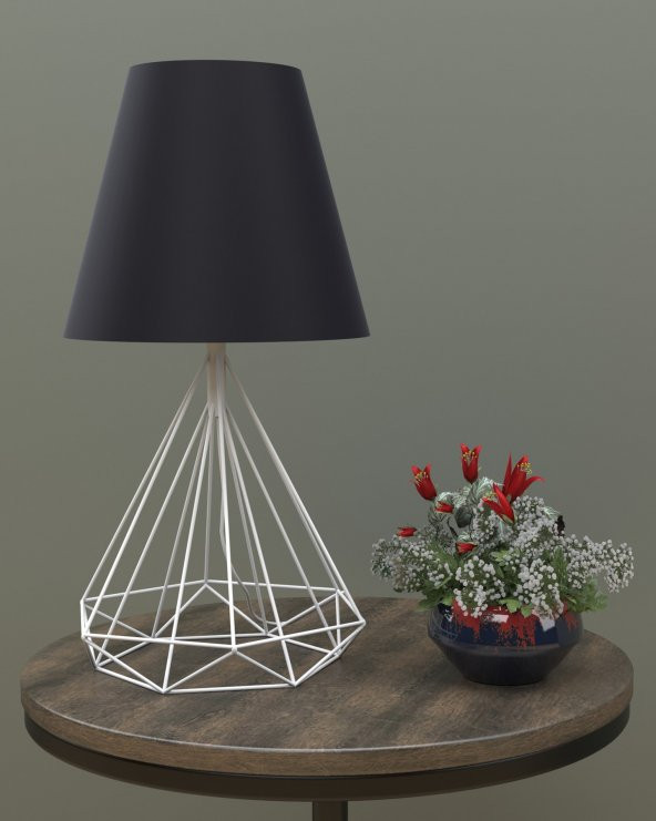 ZYSTORE  MODERN ELMAS ŞEKLİNDE ABAJUR,  KOMİDİN ÜSTÜ ABAJUR,  KAFES ABAJUR, MASA ÜSTÜ ABAJUR