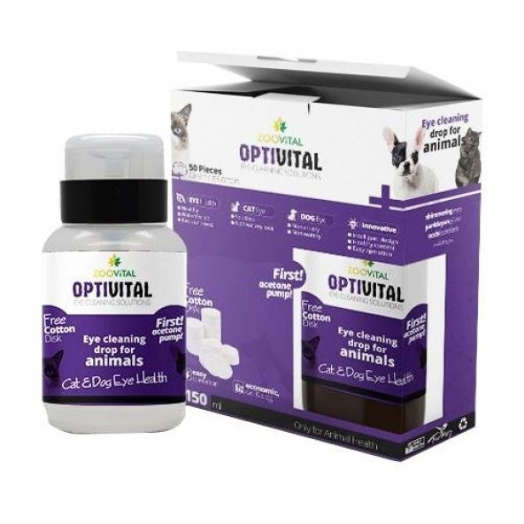 Zoovital Optivital Kedi ve Köpek Göz Temizleme Solüsyonu 150 ML