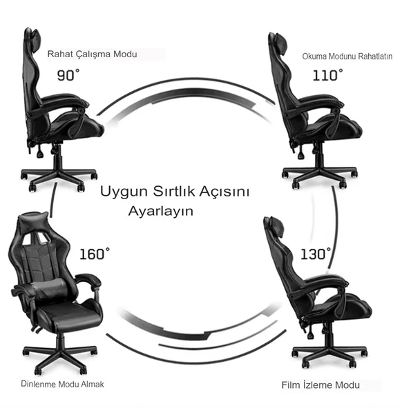 Profesyonel Oyuncu Koltuğu Rampage Gaming Kol Ayarlı Yönetici ofis Koltuğu sandalyesi - 3