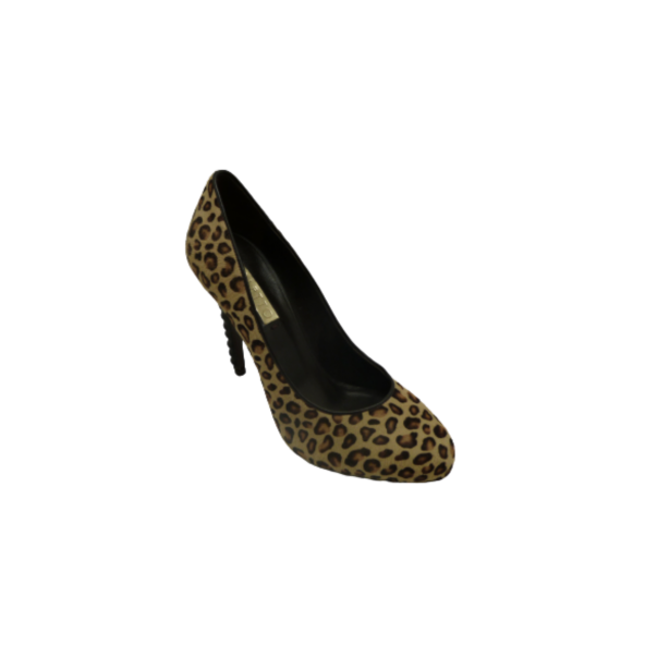 Gova leopar desenli Deri  Bayan ayakkabı