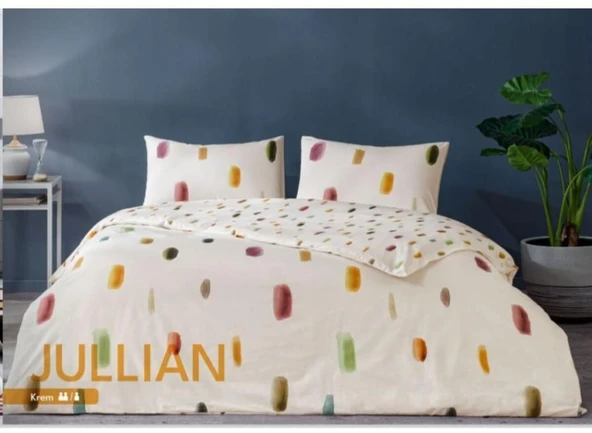 TAÇ JULLIAN RANFORCE NEVRESİM TAKIMI KREM ÇİFT KİŞİLİK ürün görseli