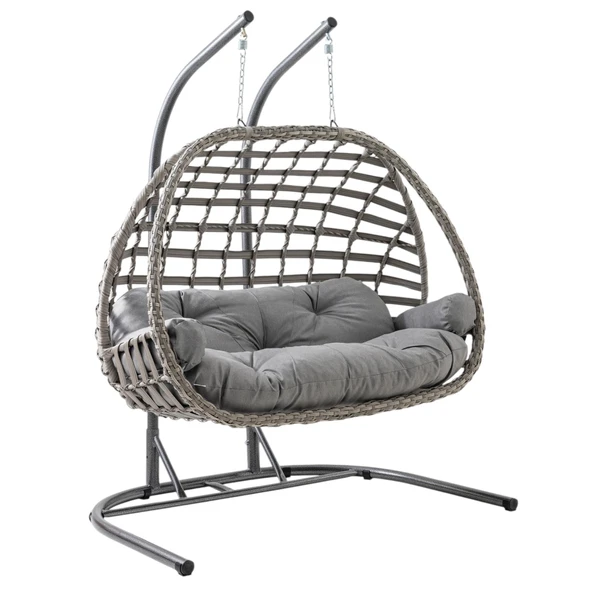 Capri Swing Oylat Çiftli Rattan Bahçe Salıncağı | Balkon Salıncağı