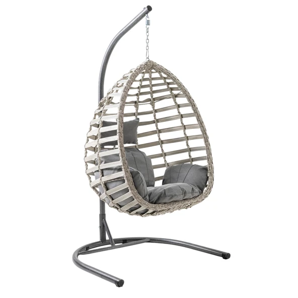 Capri Swing Gümbet Tekli Rattan Bahçe Salıncağı | Balkon Salıncağı - 10