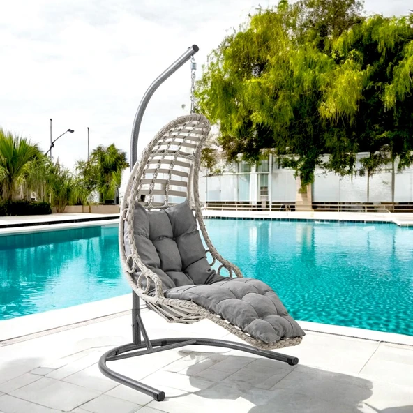 Capri Swing Bodrum Tekli Rattan Bahçe Salıncağı | Balkon Salıncağı - 12