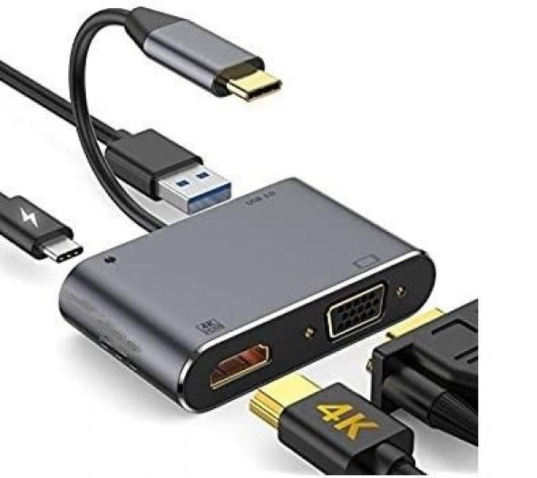 DAYTONA FIX FC02 4in1 USBC HUBPD,HDMI+VGA+USB - 2