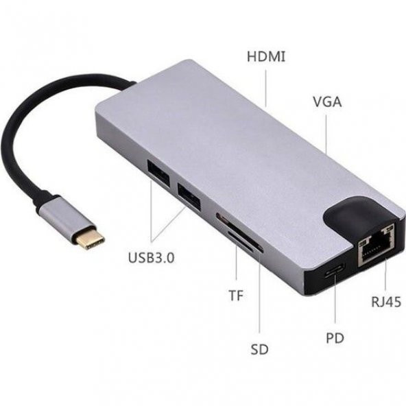 DAYTONA FIX FC09 8Lİ TİPC-2USB TFSD RJ45 HDMI PD - 2