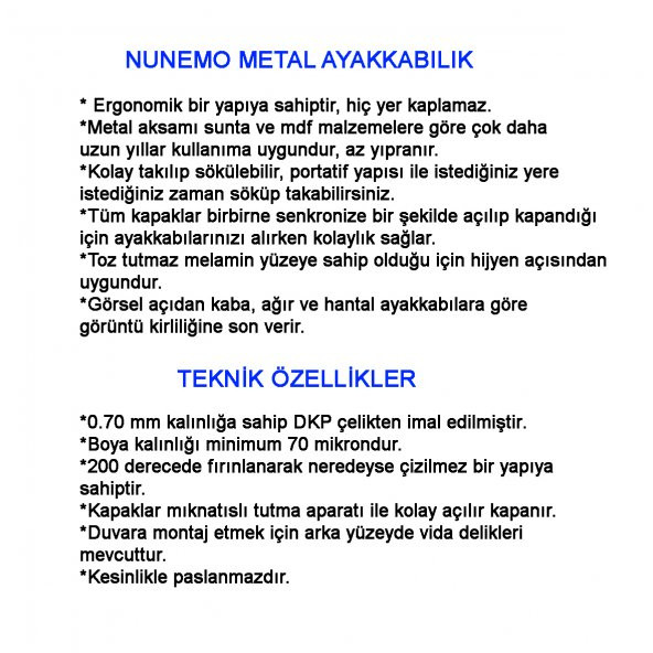 Nunemo 3 Lü Metal Ayakkabılık (KAHVERENGİ-KREM) 3 Farklı Renk Seçeneğiyle - 5