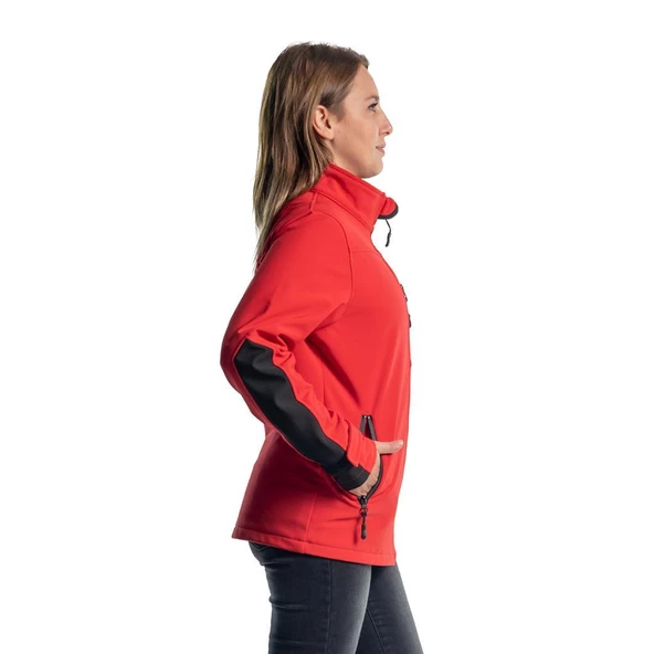 Şensel, Kadın SoftShell Mont, Kırmızı -91E2379- Su İtici - 2
