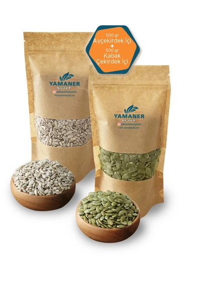 YAMANER AYÇEKİRDEK+KABAK ÇEKİRDEK İÇİ 2x500 gr. ürün görseli