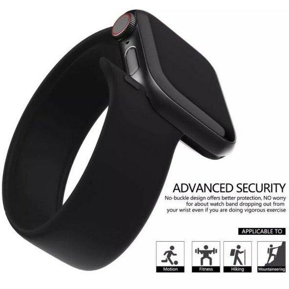 KNY Apple Watch 44 MM İçin Solo Loop Silikon Kayış-Kordon Medium Beyaz - 4