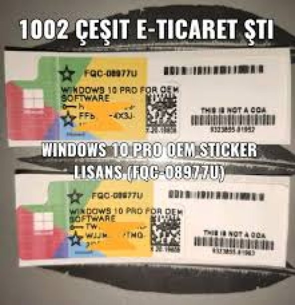 Windows 10 PRO Etiket Stiker FQC-08929 Lisans Key 32&64 Bit Uyumlu Orijinal Ürün