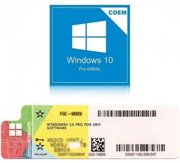 Windows 10 PRO Etiket Stiker FQC-08929 Lisans Key 32&64 Bit Uyumlu Orijinal Ürün - 2