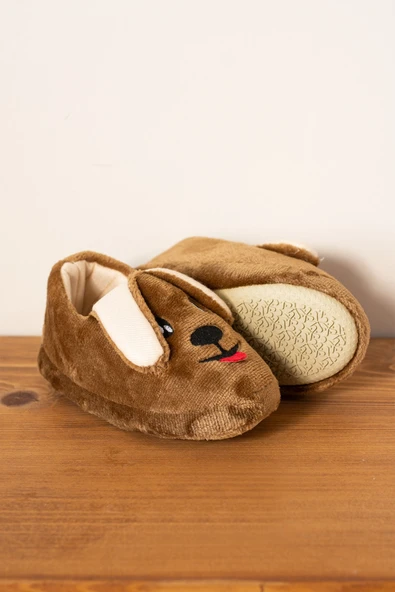 Albishoes Unisex Çocuk Panduf Ev Patiği Pamuk Astarlı Köpek Figürlü Ev Kreş Ayakkabı Sevimli Köpek - 2
