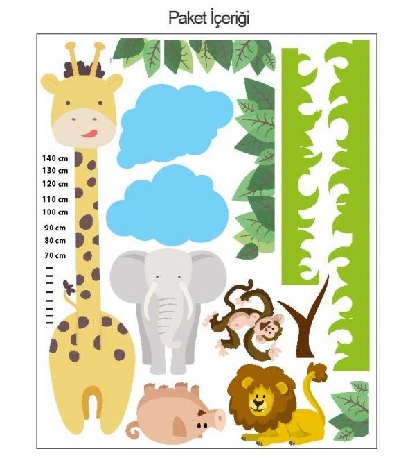 Zürafa Boy Cetveli Dev Duvar Sticker - 2