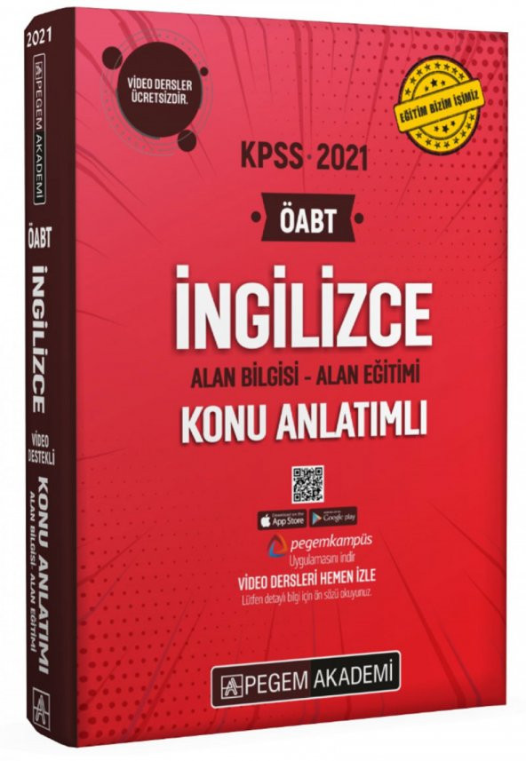 2021 Öabt İngilizce Video Destekli Konu Anlatımlı Pegem Akademi Yayıncılık