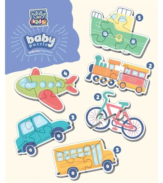 Bebek Eğitici Puzzle Taşıtlar - Resim 2