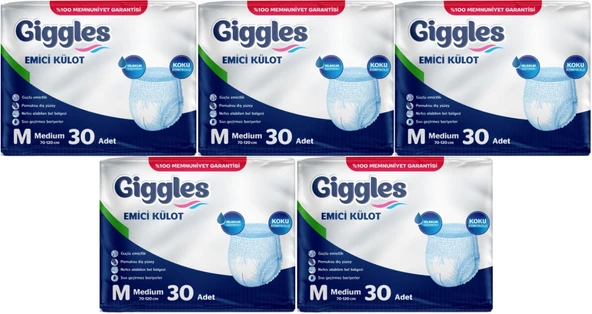 Giggles Hasta Bezi Yetişkin Emici Külot M-Orta Medium 150 Adet (5PK*30)