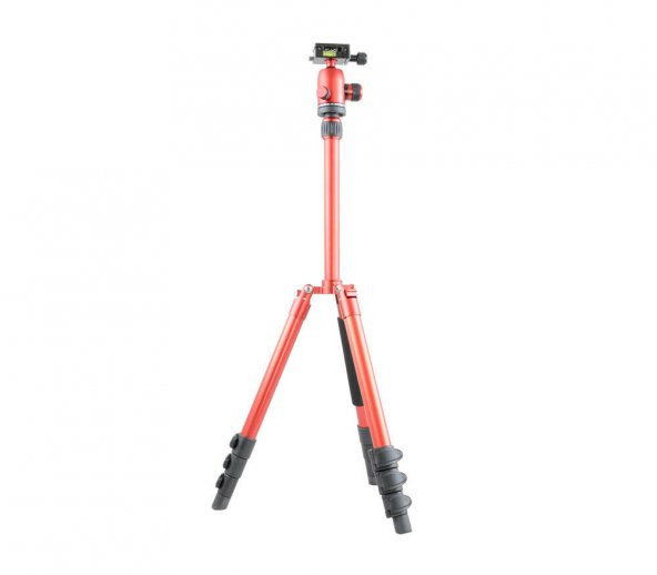 JUSINO X-423S Tripod + BS-08Q Tripod Kafası Kırmızı