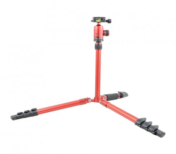 JUSINO X-423S Tripod + BS-08Q Tripod Kafası Kırmızı - 3