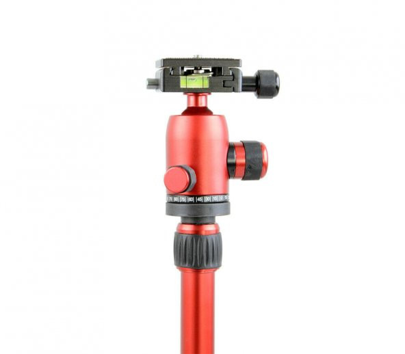 JUSINO X-423S Tripod + BS-08Q Tripod Kafası Kırmızı - 4