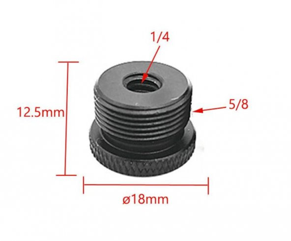 1/4 İnç Vidayı 5/8 İnç Mikrofon Vidasına Dönüştürücü, Adaptör - 7