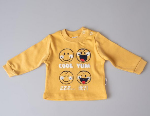 Kız Erkek Bebek 3-12 Ay Gülücük Emoji Desenli 2li Takım - 3