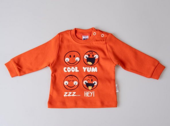 Kız Erkek Bebek 3-12 Ay Gülücük Emoji Desenli 2li Takım - 5