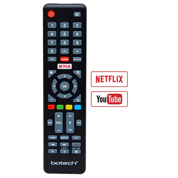 WEKO KL BOTECH * ALTUS * NEXT NETFLIX-YOUTUBE TUŞLU LCD LED TV KUMANDA (7601-32Y022-0044BEH1-YDX07601RA0-19A1100073)