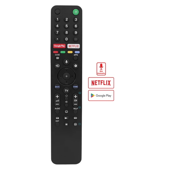 WEKO KL SONY RMF-TX500P NETFLIX-GOOGLE PLAY TUŞLU SES KOMUTLU LCD LED TV KUMANDA