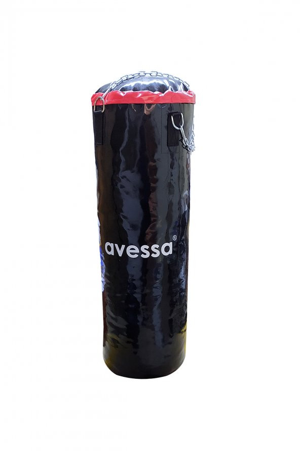 Avessa 90 cm Boks Torbası Siyah Parlak Deri