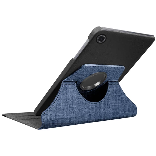 Samsung Galaxy Tab A T510/T515/T517 Kılıf Fabric 360 Derece Döner Standlı - 9