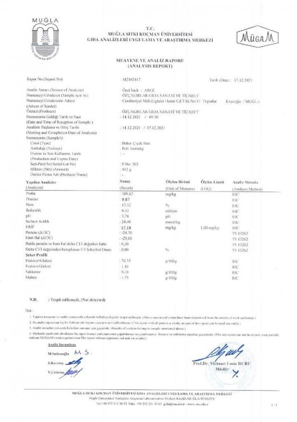Kb Köyceğiz Balı Bahar Çiçek Balı 2850 G Teneke - 7