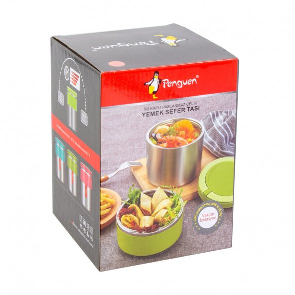 Penguen Renkli Yemek Termosu 2li PNG-1302 - 2